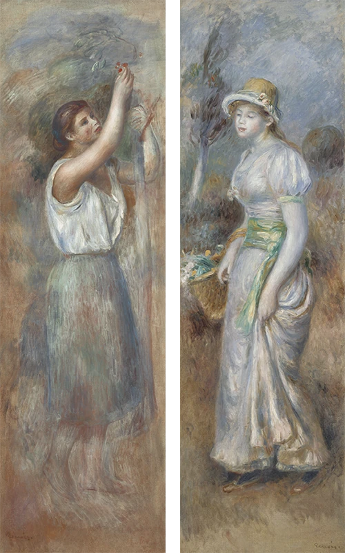 ピエール＝オーギュスト・ルノワール 《婦人習作》《花かごを持つ女》1895年